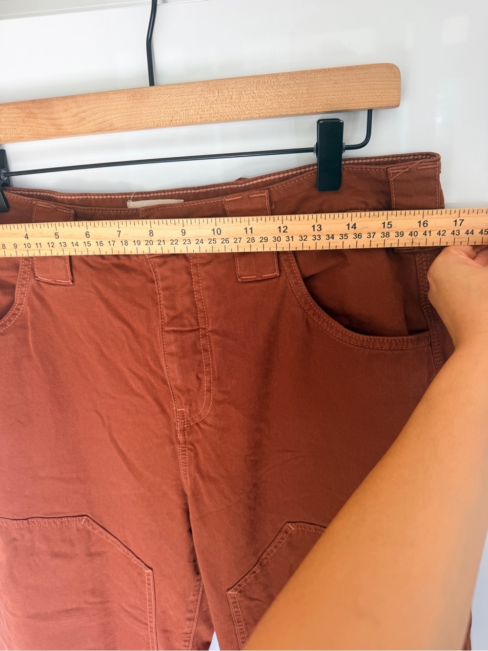 Anthropologie Pilcro Puddle Curve Wide Leg Pants Brown Sz 31 Baggy Slouchy - Picture 10 of 13